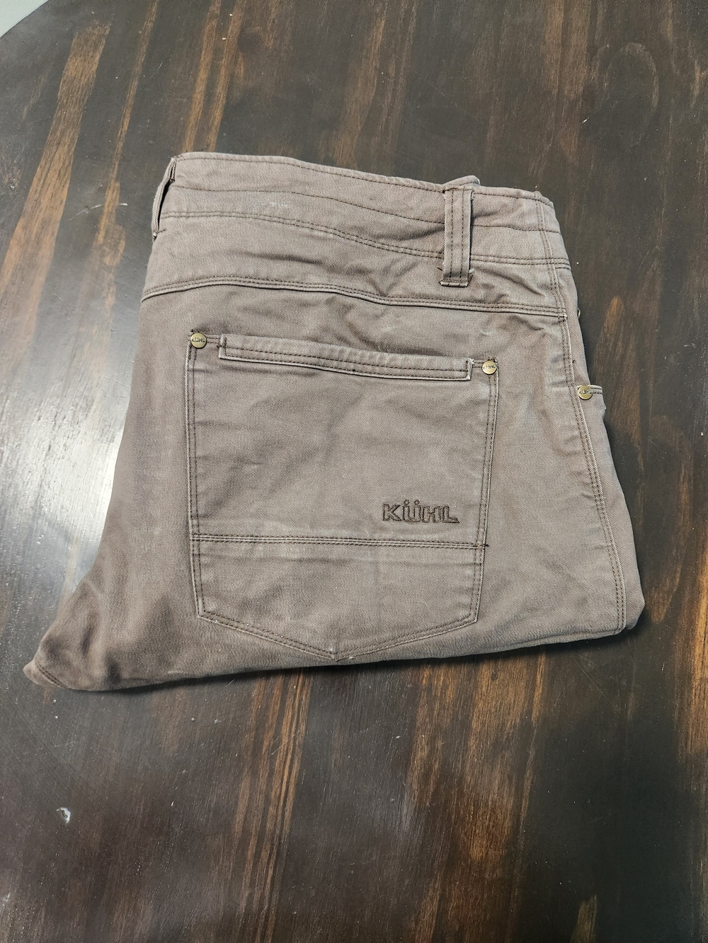 KUHL Rydr Men's Pants 38x32 Deadwood Brown Vintage Patina Stretch Rugged